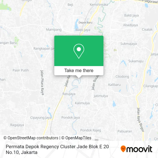 Permata Depok Regency Cluster Jade Blok E 20 No.10 map