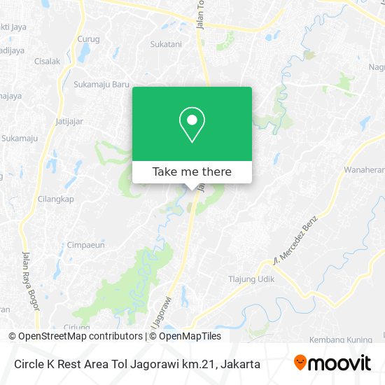 Circle K Rest Area Tol Jagorawi km.21 map