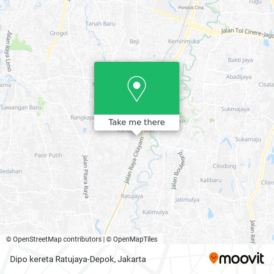 Dipo kereta Ratujaya-Depok map