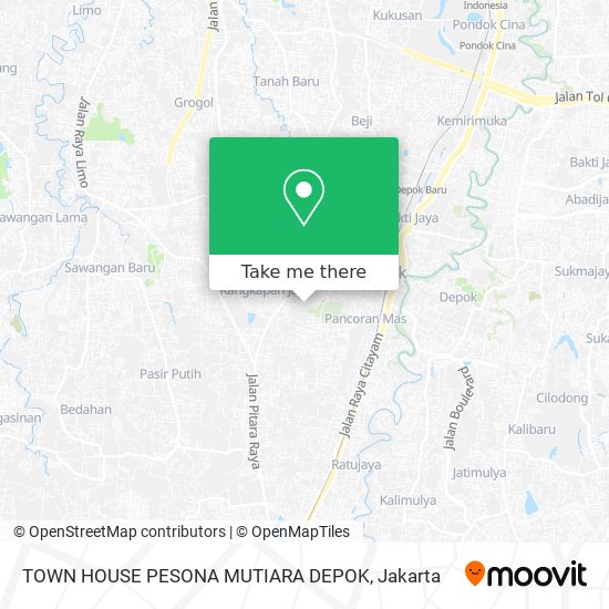 TOWN HOUSE PESONA MUTIARA DEPOK map