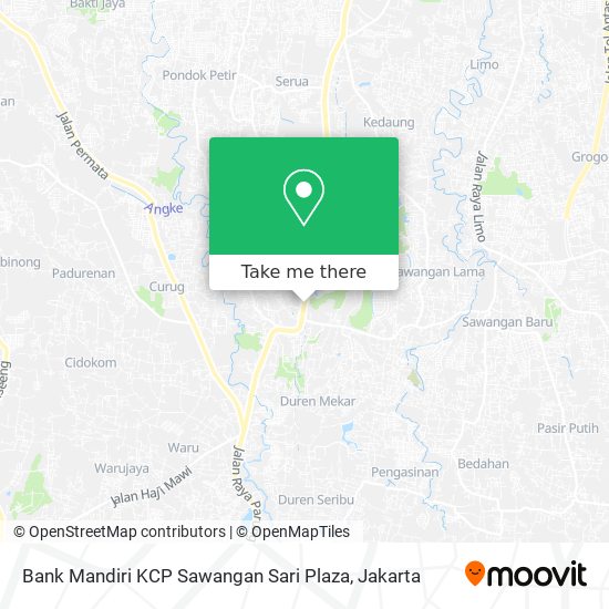 Bank Mandiri KCP Sawangan Sari Plaza map