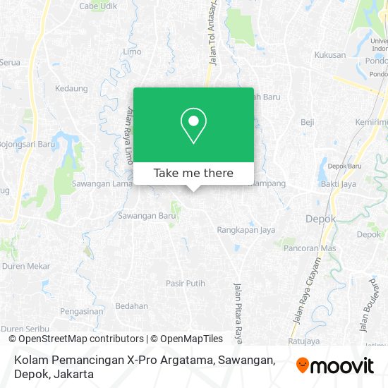 Kolam Pemancingan X-Pro Argatama, Sawangan, Depok map