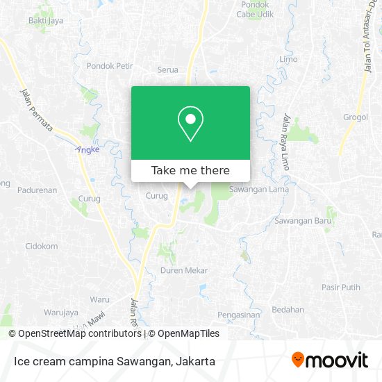 Ice cream campina Sawangan map