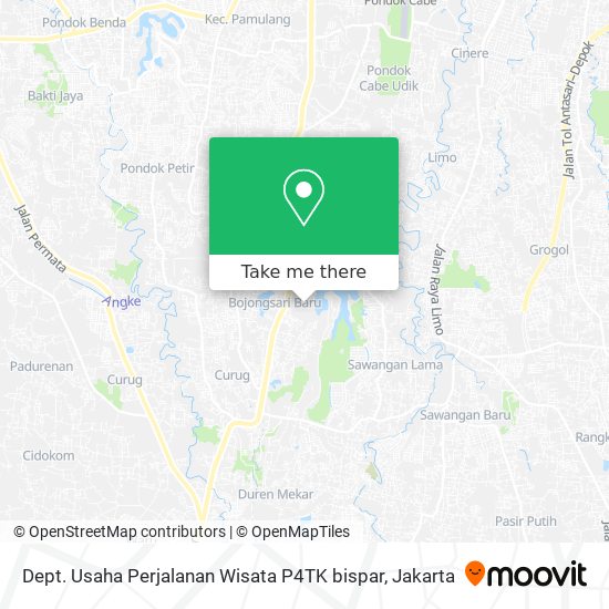 Dept. Usaha Perjalanan Wisata P4TK bispar map