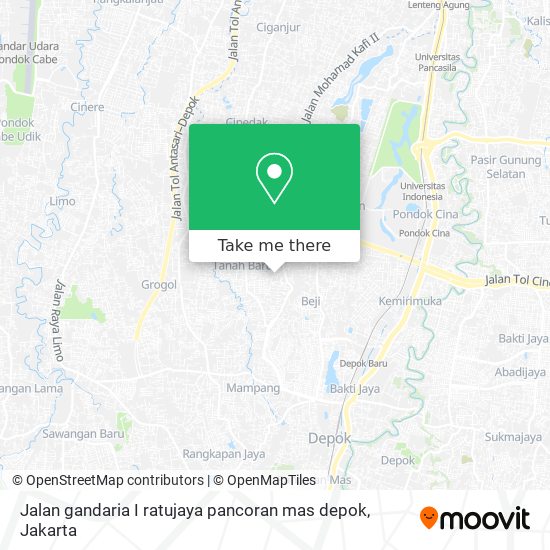 Jalan gandaria I ratujaya pancoran mas depok map