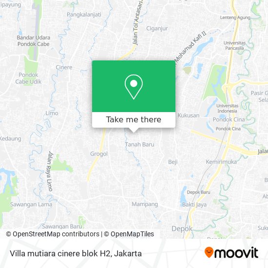 Villa mutiara cinere blok H2 map