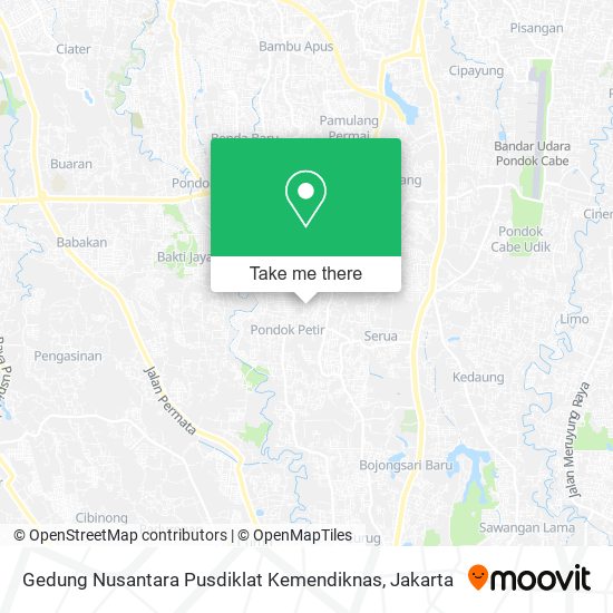Gedung Nusantara Pusdiklat Kemendiknas map