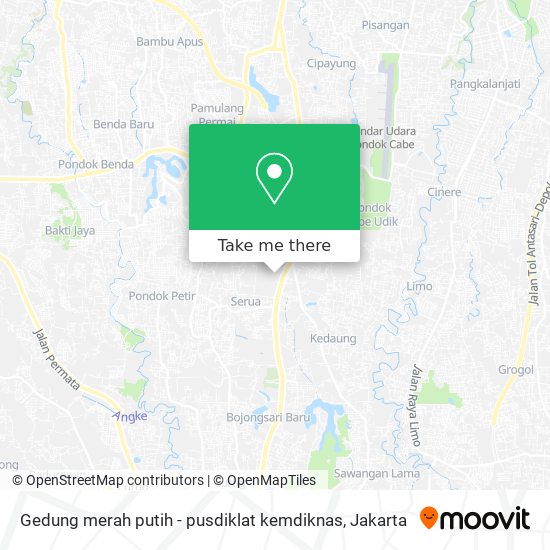 Gedung merah putih - pusdiklat kemdiknas map