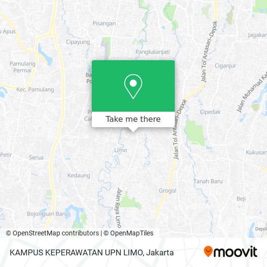 KAMPUS KEPERAWATAN UPN LIMO map