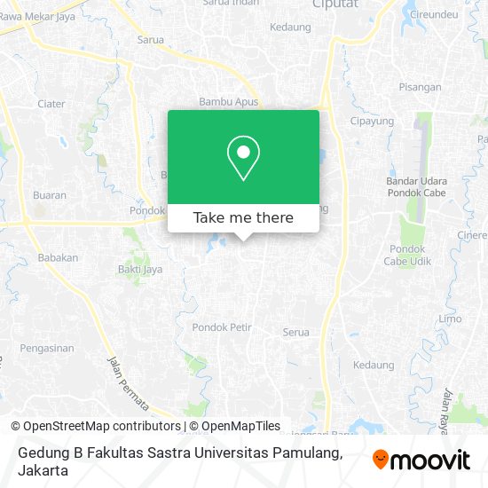 Gedung B Fakultas Sastra Universitas Pamulang map