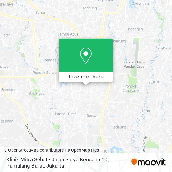 Klinik Mitra Sehat - Jalan Surya Kencana 10, Pamulang Barat map