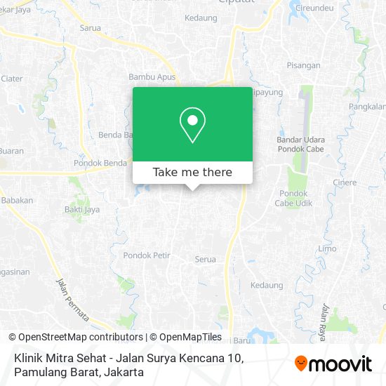 Klinik Mitra Sehat - Jalan Surya Kencana 10, Pamulang Barat map