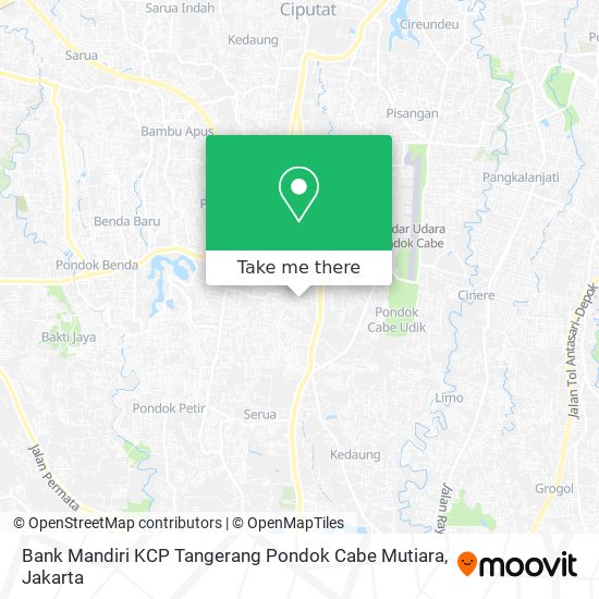 Bank Mandiri KCP Tangerang Pondok Cabe Mutiara map