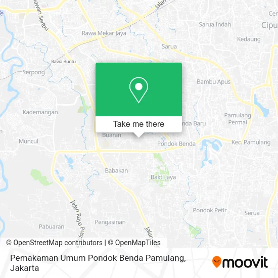 Pemakaman Umum Pondok Benda Pamulang map