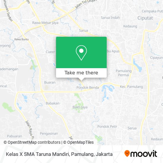 Kelas X SMA Taruna Mandiri, Pamulang map