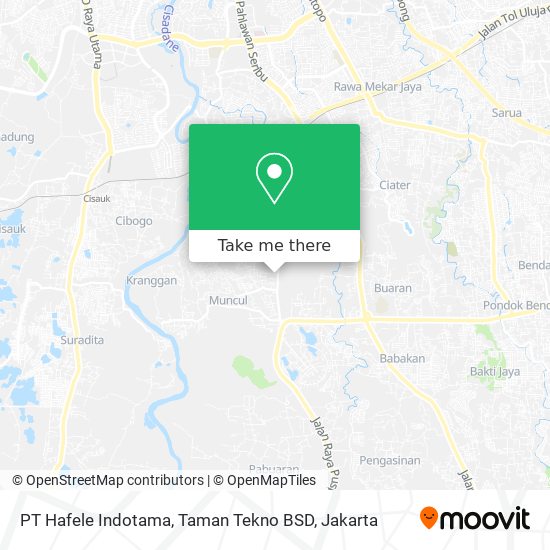 PT Hafele Indotama, Taman Tekno BSD map