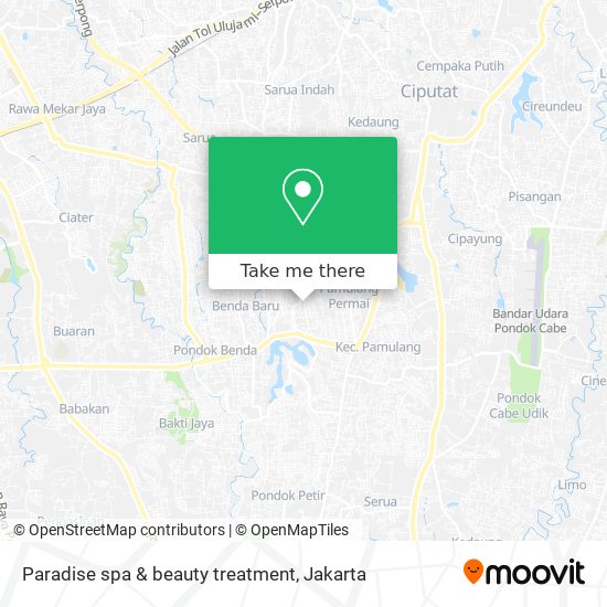 Paradise spa & beauty treatment map