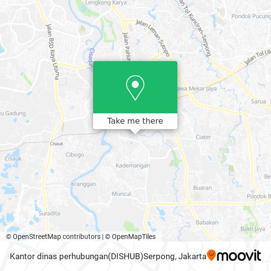 Kantor dinas perhubungan(DISHUB)Serpong map