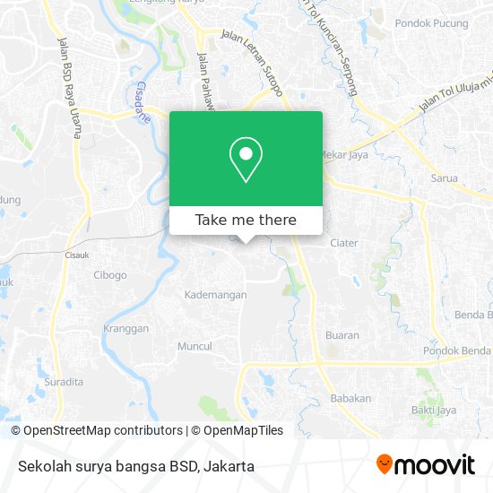 Sekolah surya bangsa BSD map