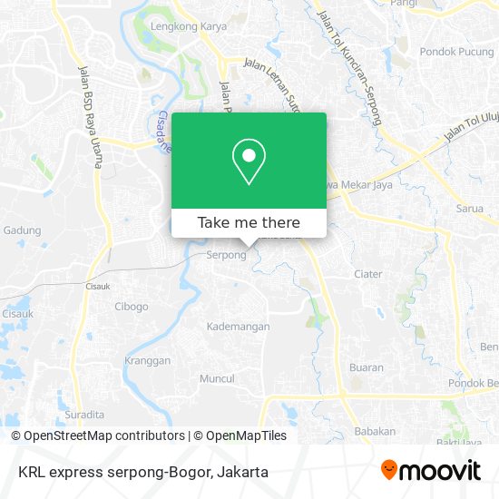 KRL express serpong-Bogor map