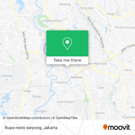 Bupe resto serpong map