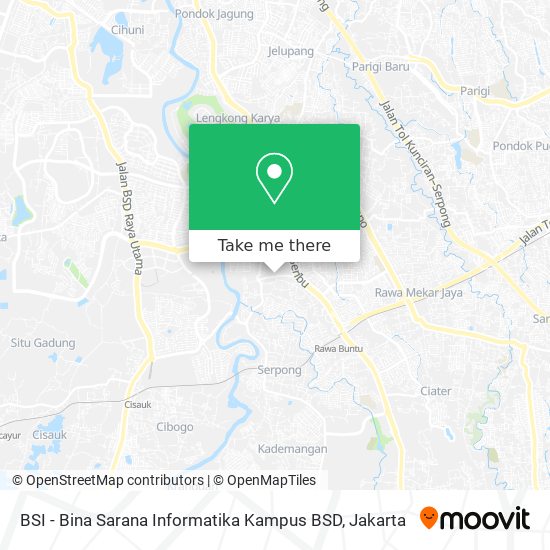 BSI - Bina Sarana Informatika Kampus BSD map