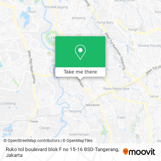 Ruko tol boulevard blok F no 15-16 BSD-Tangerang map