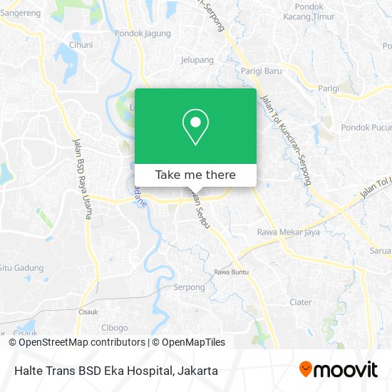 Halte Trans BSD Eka Hospital map