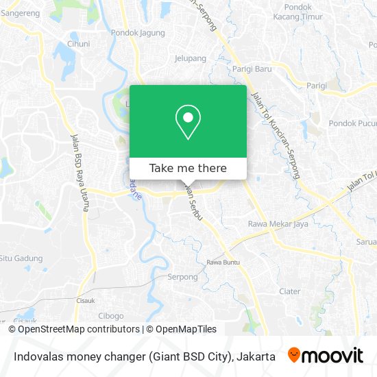 Indovalas money changer (Giant BSD City) map