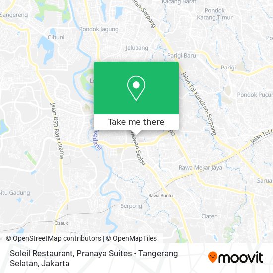 Soleil Restaurant, Pranaya Suites - Tangerang Selatan map