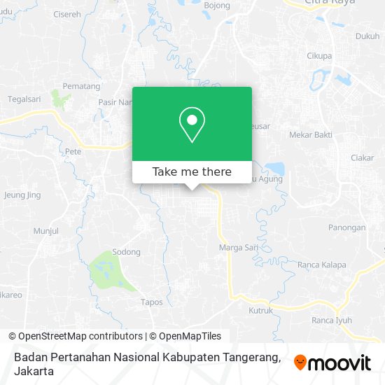 Badan Pertanahan Nasional Kabupaten Tangerang map