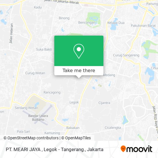 PT. MEARI JAYA , Legok - Tangerang. map