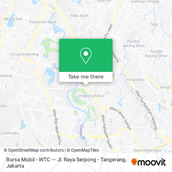 Bursa Mobil - WTC --- Jl. Raya Serpong - Tangerang map