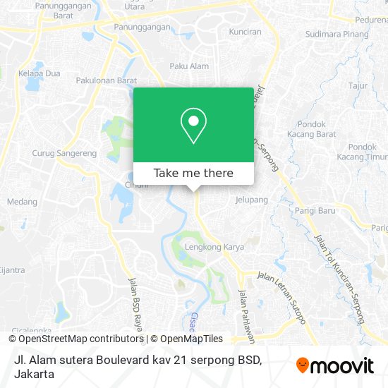 Jl. Alam sutera Boulevard kav 21 serpong BSD map