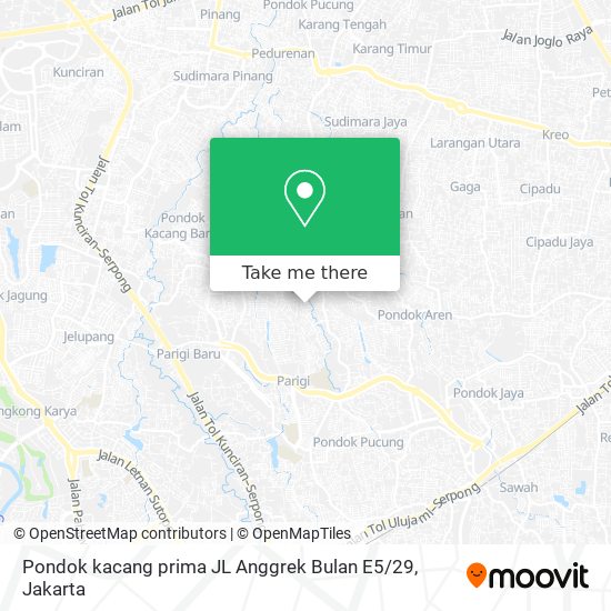 Pondok kacang prima JL Anggrek Bulan E5 / 29 map