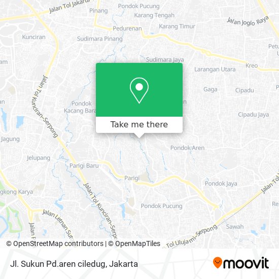 Jl. Sukun Pd.aren ciledug map