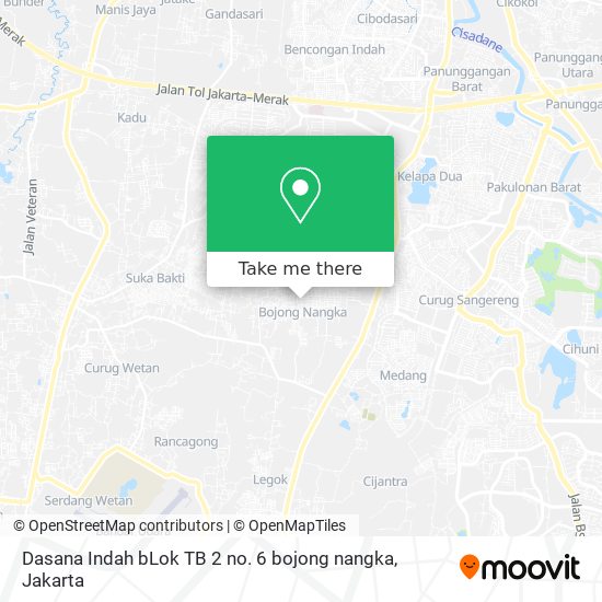 Dasana Indah bLok TB 2 no. 6 bojong nangka map