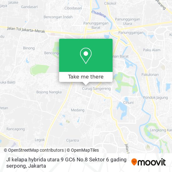 Jl kelapa hybrida utara 9 GC6 No.8 Sektor 6  gading serpong map