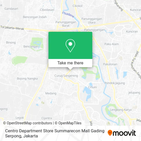 Centro Department Store Summarecon Mall Gading Serpong map