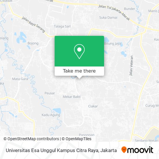 Universitas Esa Unggul Kampus Citra Raya map