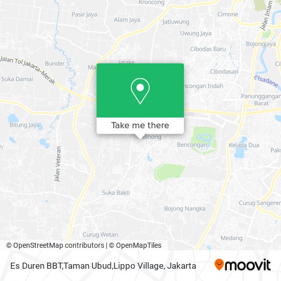 Es Duren BBT,Taman Ubud,Lippo Village map