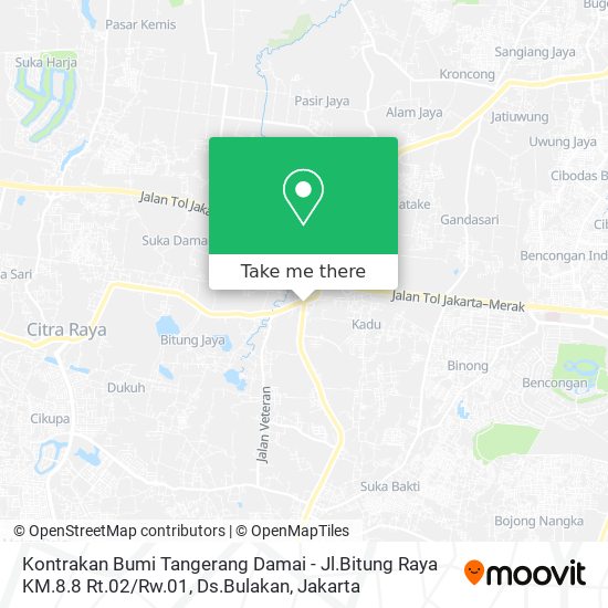 Kontrakan Bumi Tangerang Damai - Jl.Bitung Raya KM.8.8 Rt.02 / Rw.01, Ds.Bulakan map