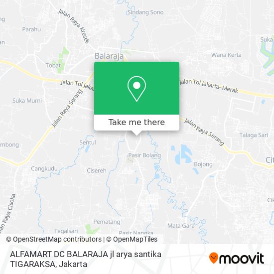 ALFAMART DC BALARAJA jl arya santika TIGARAKSA map