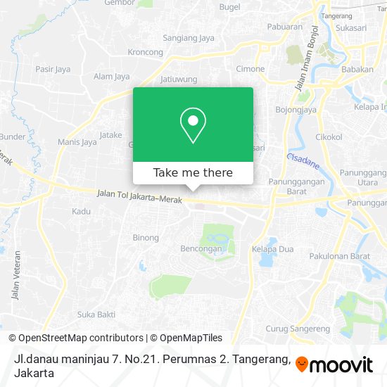 Jl.danau maninjau 7. No.21. Perumnas 2. Tangerang map