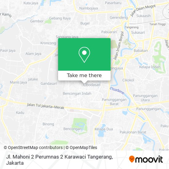 Jl. Mahoni 2 Perumnas 2 Karawaci Tangerang map