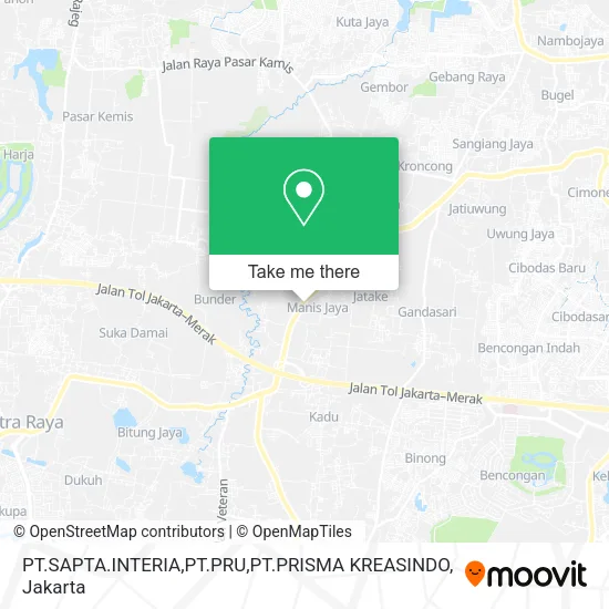 PT.SAPTA.INTERIA,PT.PRU,PT.PRISMA KREASINDO map
