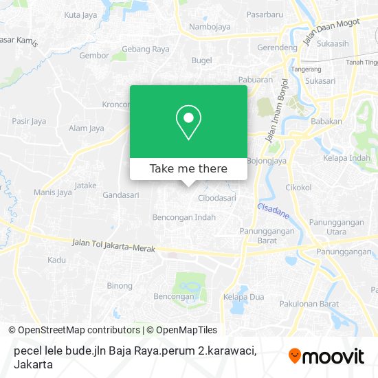 pecel lele bude.jln Baja Raya.perum 2.karawaci map