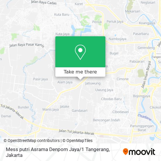 Mess putri Asrama Denpom Jaya / 1 Tangerang map