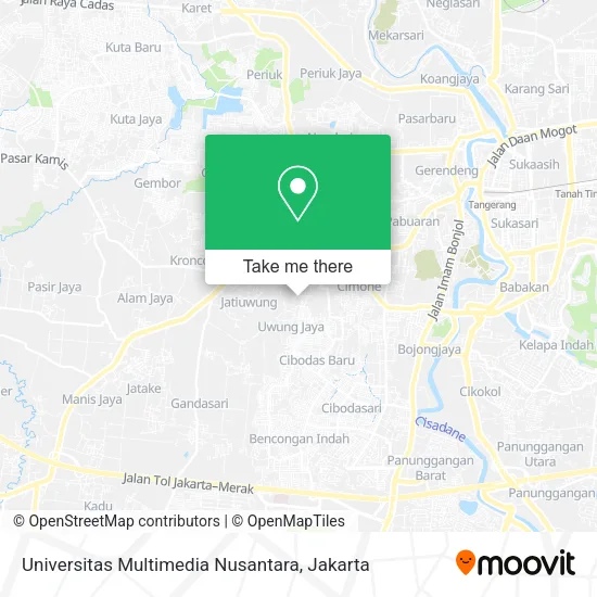Universitas Multimedia Nusantara map