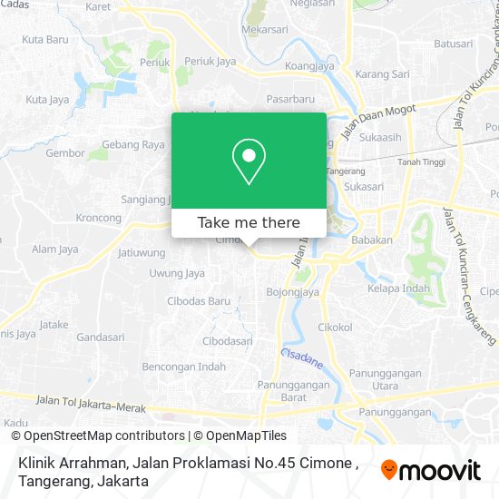 Klinik Arrahman, Jalan Proklamasi No.45 Cimone , Tangerang map